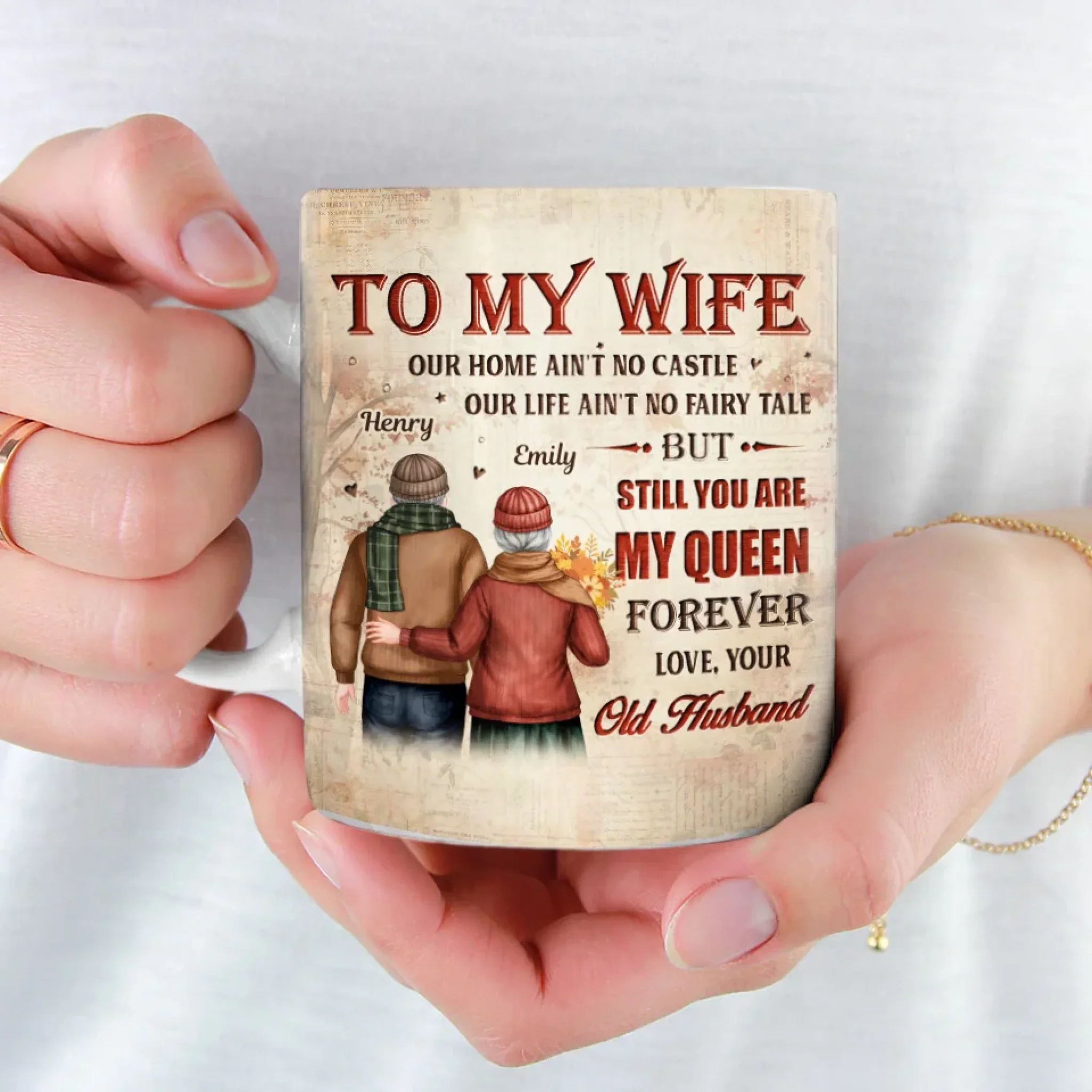 In Your Smile, I Find My Peace - Couple Personalized Custom Mug - Gift For Husband Wife, Anniversary - Image 4