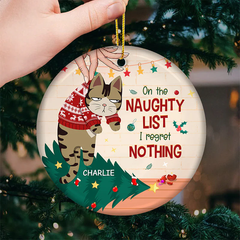 Is This Jolly Enough - Cat Personalized Custom Ornament - Ceramic Round Shaped - Christmas Gift For Pet Owners, Pet Lovers - Image 2
