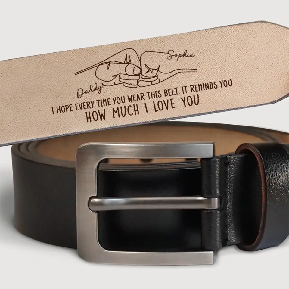 It Reminds You How Much I Love You - Family Personalized Custom Engraved Leather Belt - Father's Day, Gift For Dad, Grandpa - Image 3