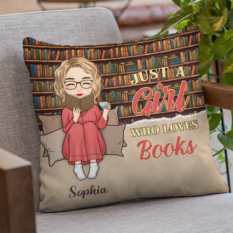 It Was Me Just A Girl Who Loves Book - Personalized Custom Pillow - Christmas Gift For Book Lovers - Image 2