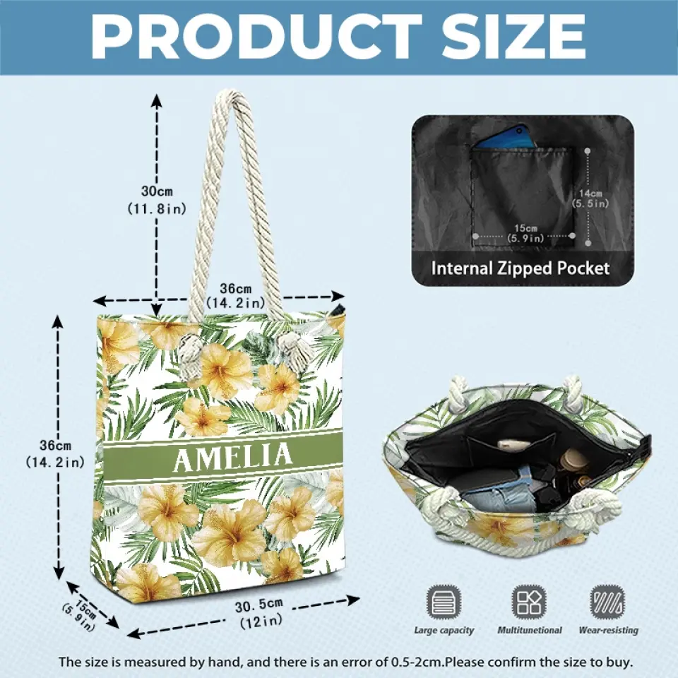 It's Summer Time - Bestie Personalized Custom Beach Bag - Summer Vacation Gift For Best Friends, BFF, Sisters - Image 6