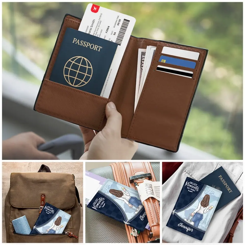 It's Summertime, Let's Collect Moments - Travel Personalized Custom Passport Cover, Passport Holder - Holiday Vacation Gift, Gift For Adventure Travel Lovers - Image 5