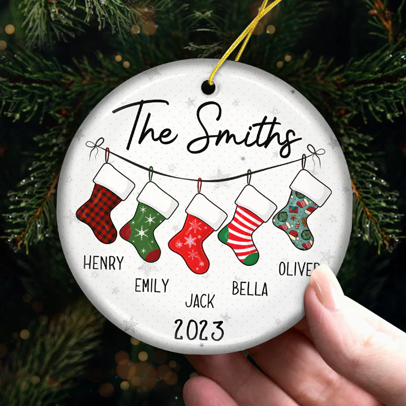 It's The Most Beautiful Time Of The Year - Family Personalized Custom Ornament - Ceramic Round Shaped - Christmas Gift For Family Members - Image 4