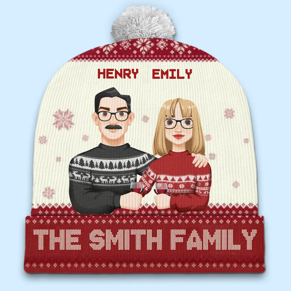 It's The Most Wonderful Time Of The Year - Family Personalized Custom Christmas Beanie Hat - Christmas Gift For Family Members - Image 4