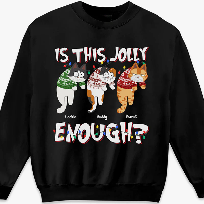 It's The Season To Be Jolly - Cat Personalized Custom Unisex T-shirt, Hoodie, Sweatshirt - Christmas Gift For Pet Owners, Pet Lovers - Image 4