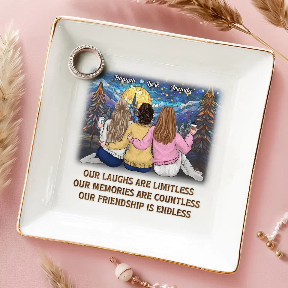 Jingle Ladies Rock - Bestie Personalized Custom Jewelry Dish - Christmas Gift For Best Friends, BFF, Sisters - Image 3