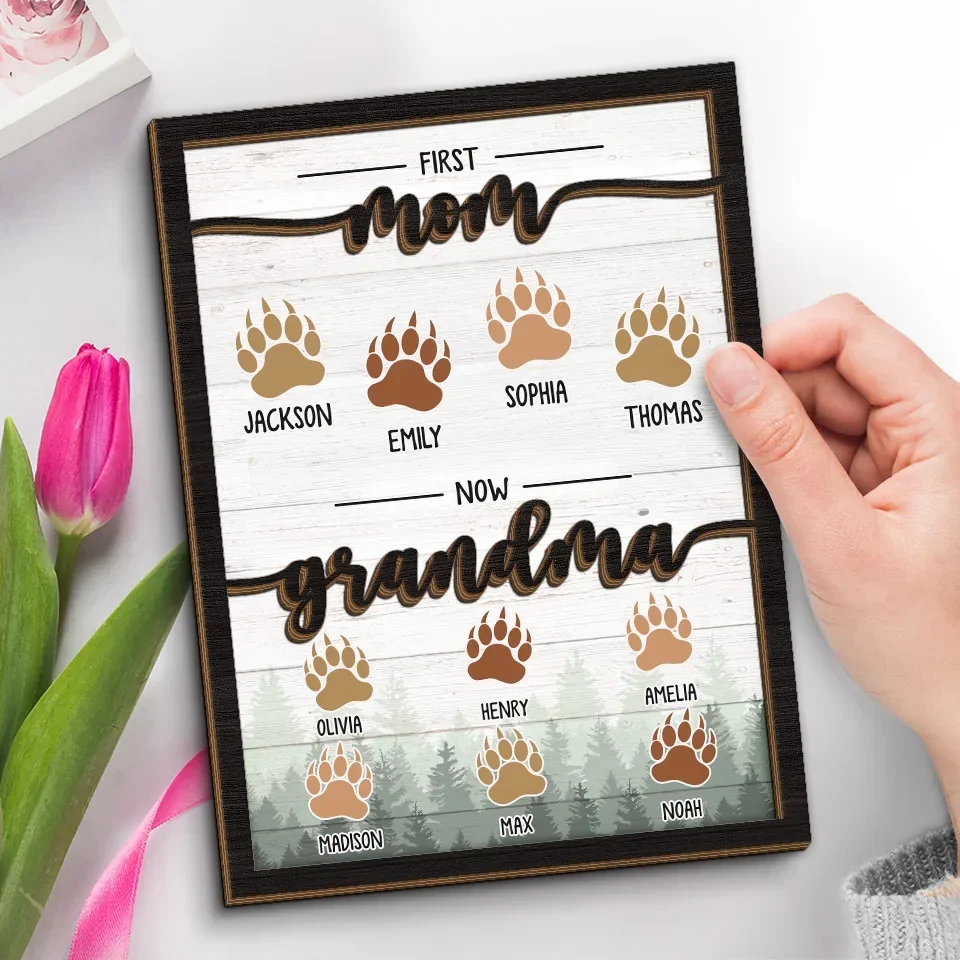 Journey Of The Heart - Family Personalized Custom 2-Layered Wooden Plaque With Stand - Gift For Mom, Grandma - Image 3