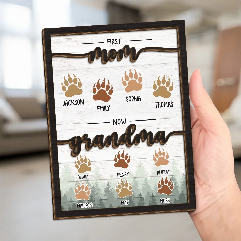 Journey Of The Heart - Family Personalized Custom 2-Layered Wooden Plaque With Stand - Gift For Mom, Grandma - Image 5