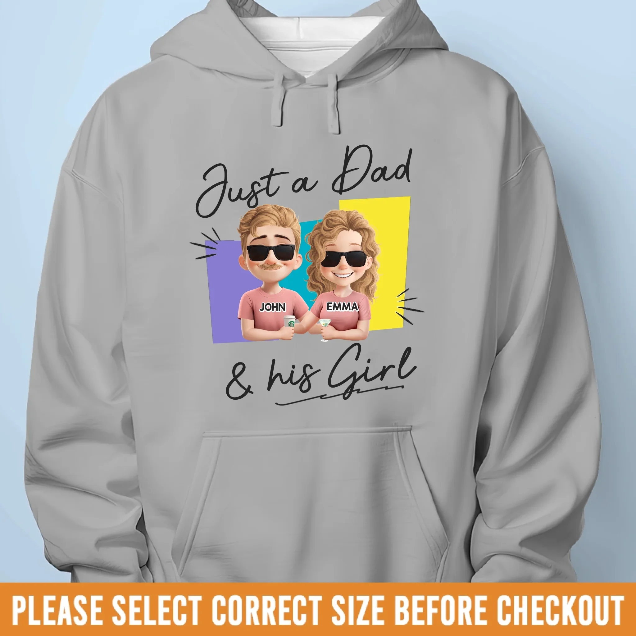 Just A Dad And His Children - Family Personalized Custom Unisex T-shirt, Premium T-shirt, Hoodie - Father's Day, Gift For Dad - Image 7