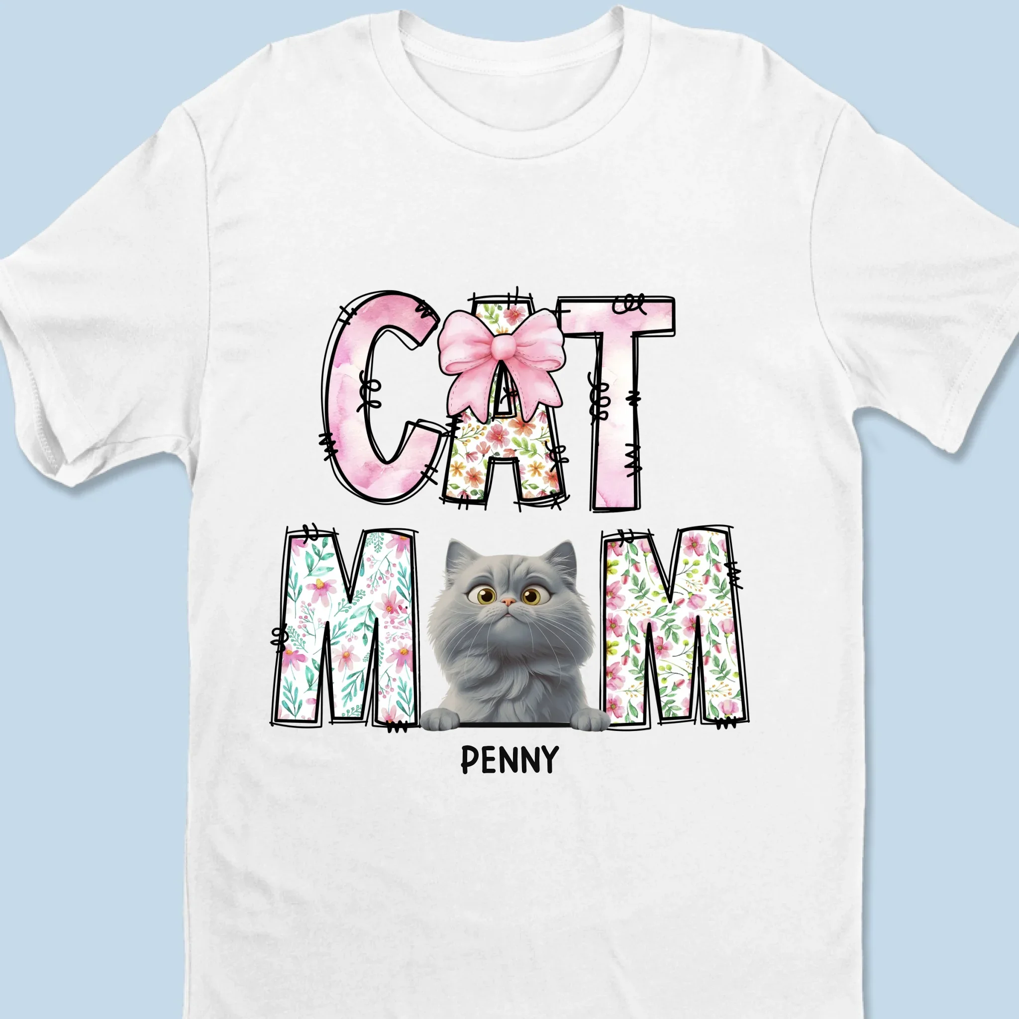 Just A Floral Girl With A Fluffy Boss - Cat Personalized Custom Unisex T-shirt, Premium T-shirt, Hoodie - Mother's Day, Gift For Pet Owners, Pet Lovers - Image 6