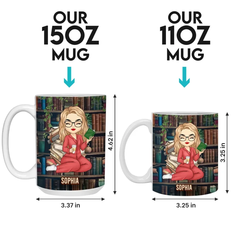Just A Girl Who Loves Book - Personalized Custom Mug - Christmas Gift For Book Lovers - Image 6