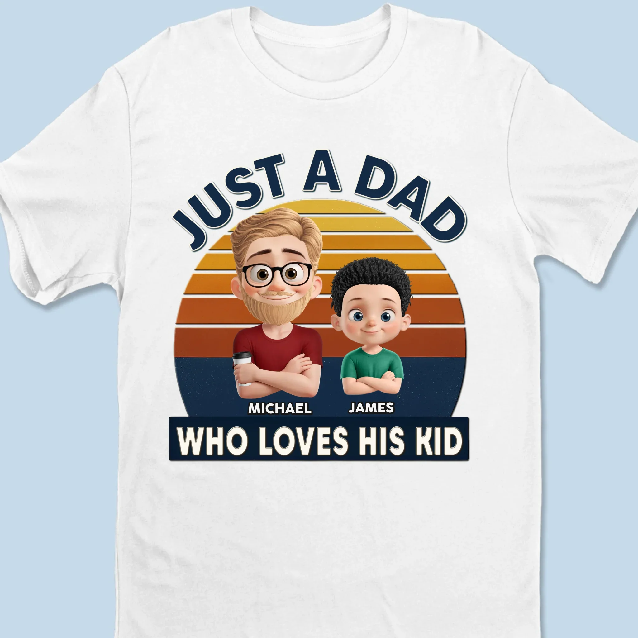 Just A Guy, Totally Owned By His Kids - Family Personalized Custom Unisex T-shirt, Premium T-shirt, Hoodie - Father's Day, Gift For Dad, Grandpa - Image 2