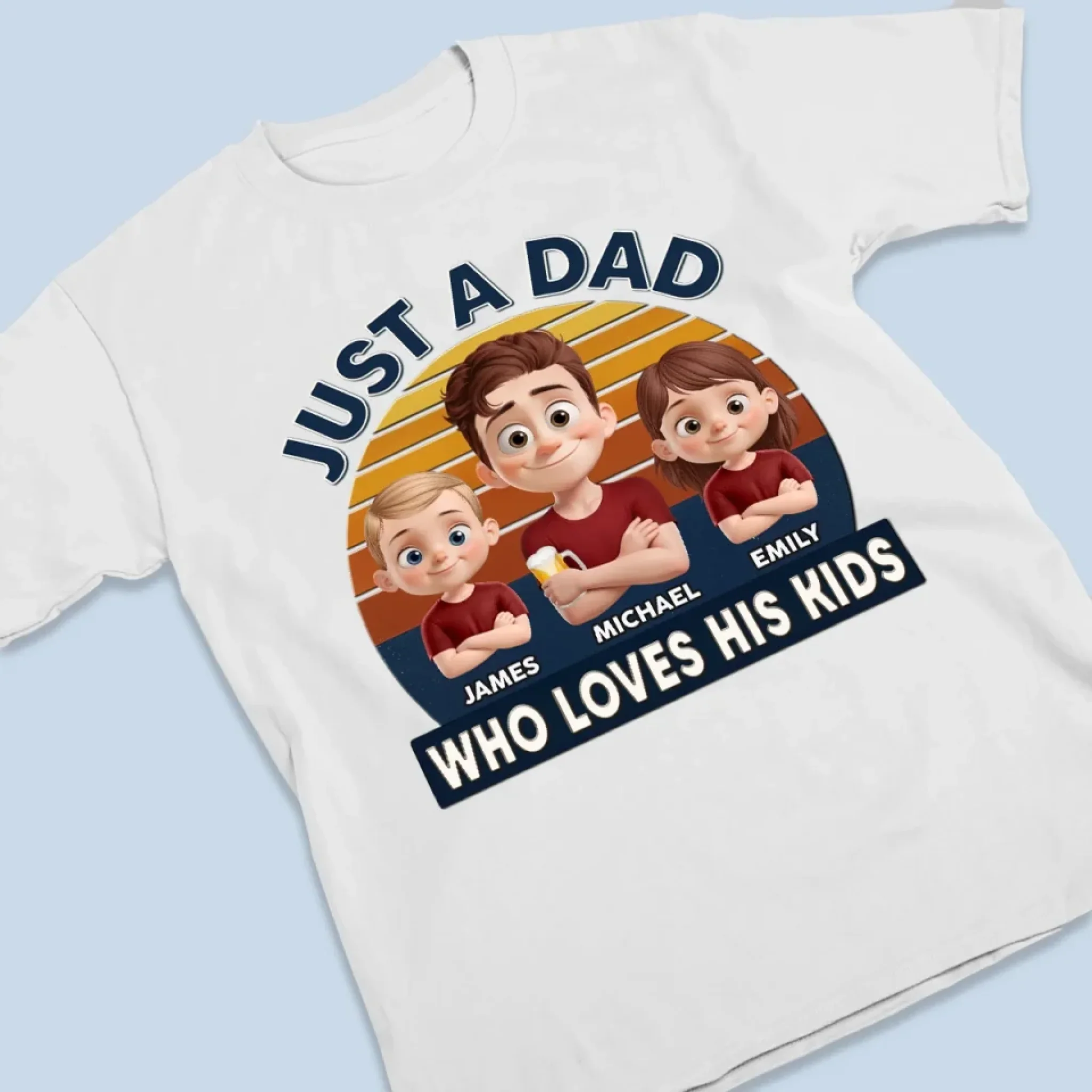 Just A Guy, Totally Owned By His Kids - Family Personalized Custom Unisex T-shirt, Premium T-shirt, Hoodie - Father's Day, Gift For Dad, Grandpa - Image 3