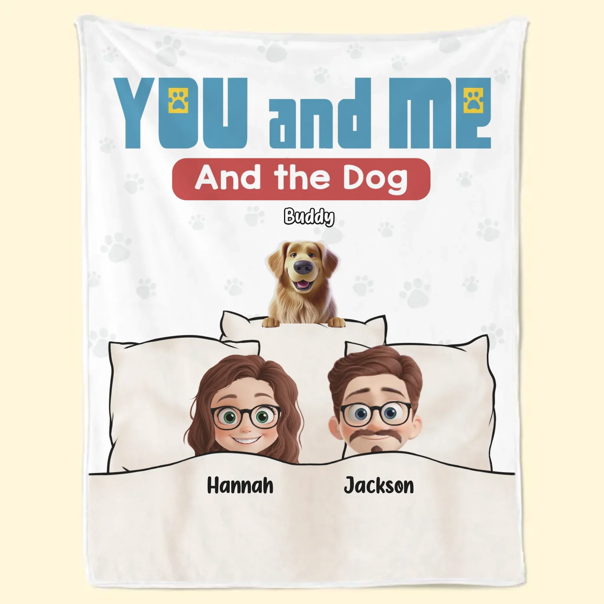 Just Us And The Paws We Love - Dog Personalized Custom Blanket - Gift For Pet Owners, Pet Lovers - Image 2