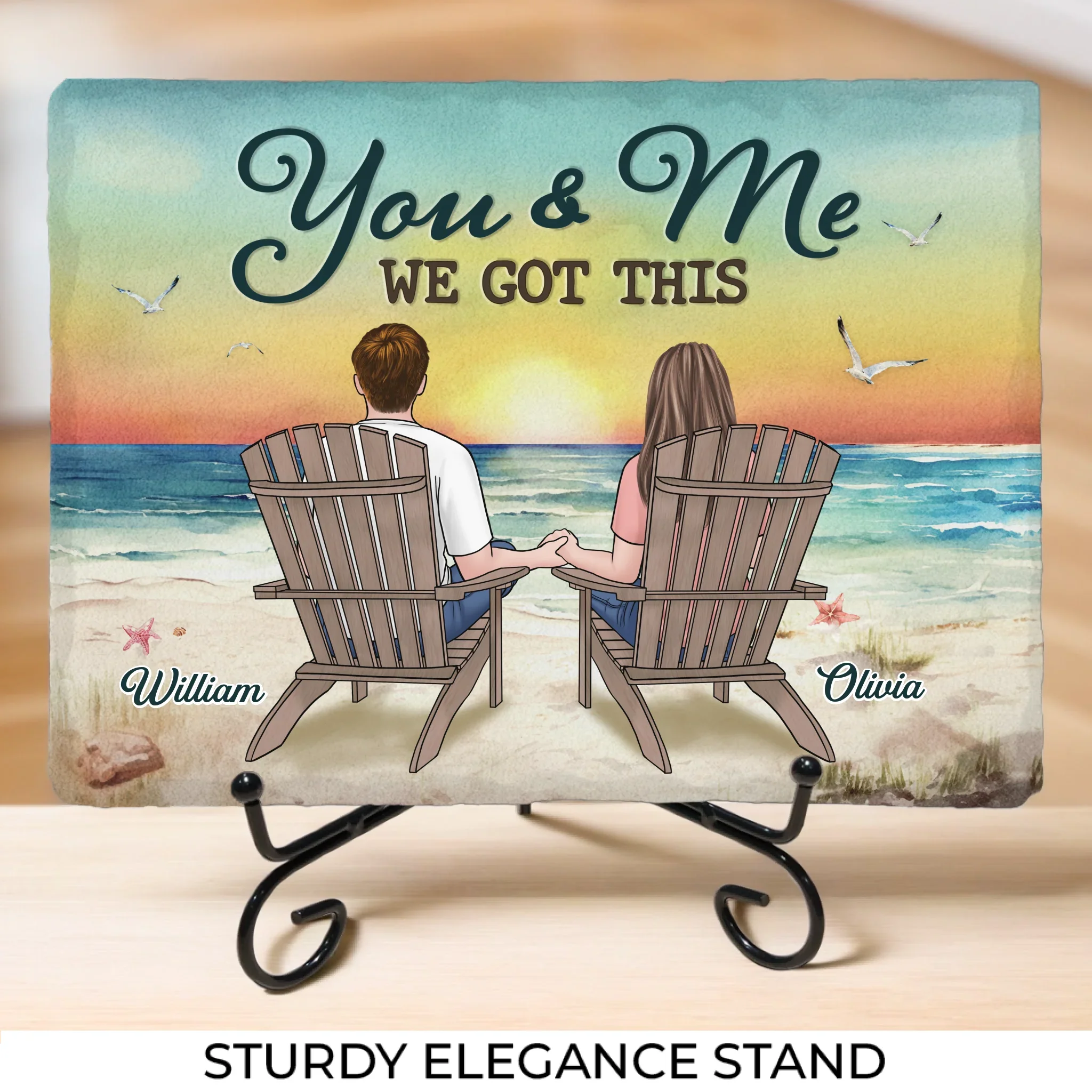 Just Us, The Pups And Life's Simple Joys - Dog Personalized Custom Rectangle Shaped Stone With Stand - Gift For Couples, Pet Owners, Pet Lovers - Image 4