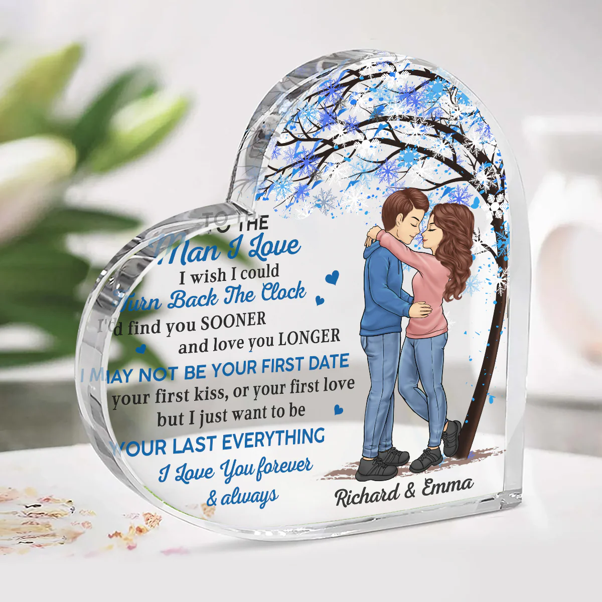Just Want To Be Your Last Everything - Couple Personalized Custom Heart Shaped Acrylic Plaque - Gift For Husband Wife, Anniversary - Image 3