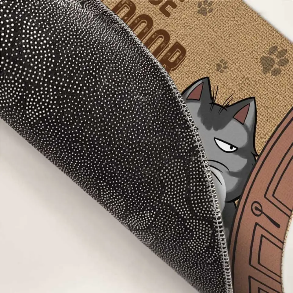 Keep The Door Closed Cat Planning Escape - Cat Personalized Custom Home Decor Decorative Mat - House Warming Gift For Pet Owners, Pet Lovers - Image 5