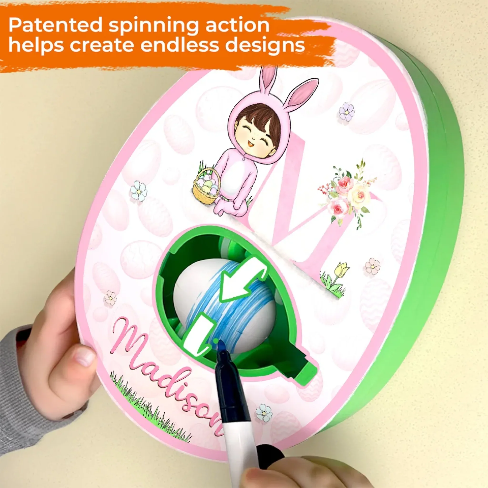 Keep Your Favorites Close - Family Personalized Custom Easter Egg Decorating Kit, Egg Spinner Machine With Markers - Easter Gift For Family Members - Image 5