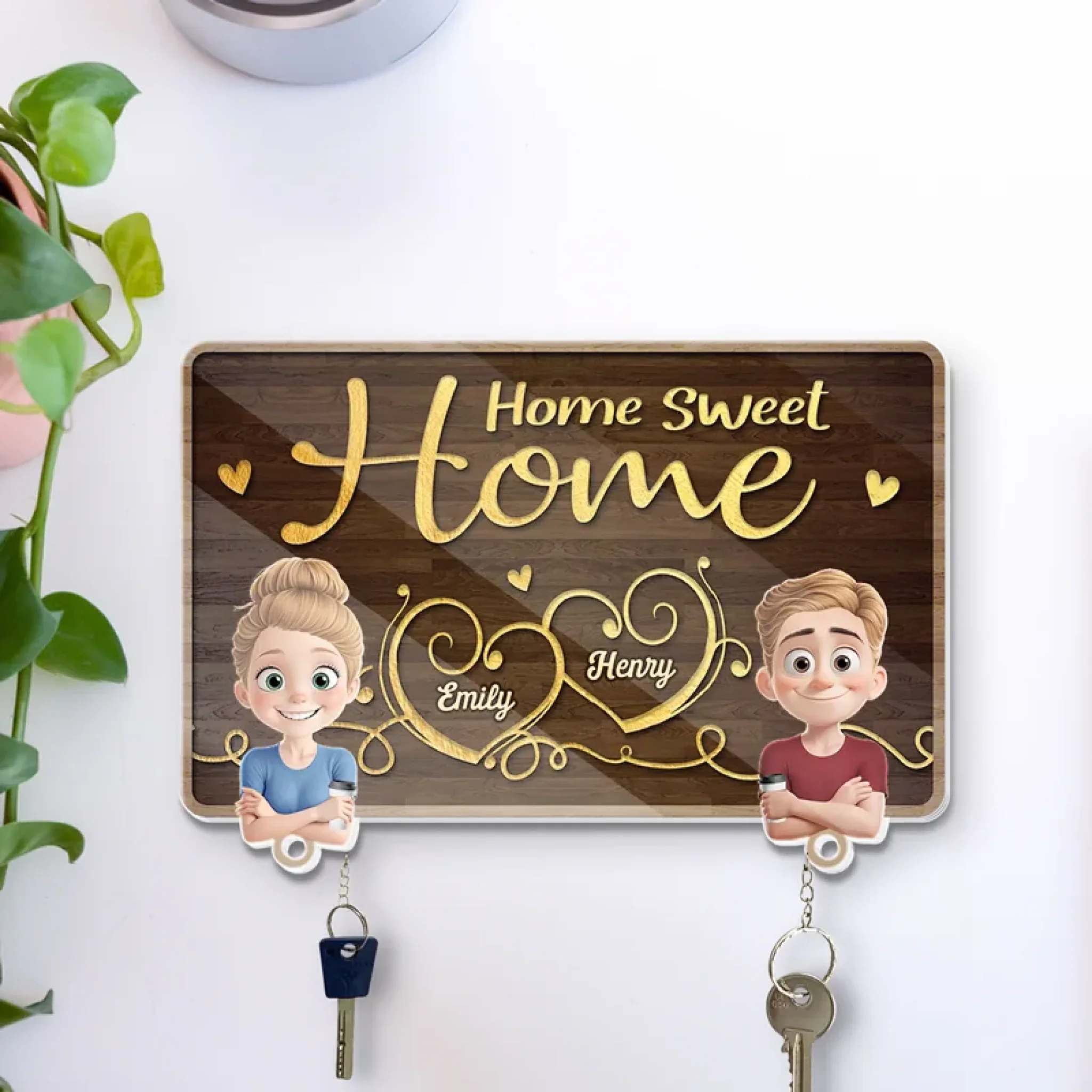 Keys Always In Place - Couple Personalized Custom Acrylic Puzzle Key Holder - House Warming Gift For For Husband Wife, Anniversary - Image 4