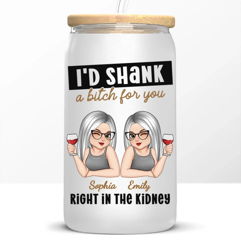 Laughing With You Is My Favorite Thing - Bestie Personalized Custom Glass Cup, Iced Coffee Cup - Christmas Gift For Best Friends, BFF, Sisters - Image 6
