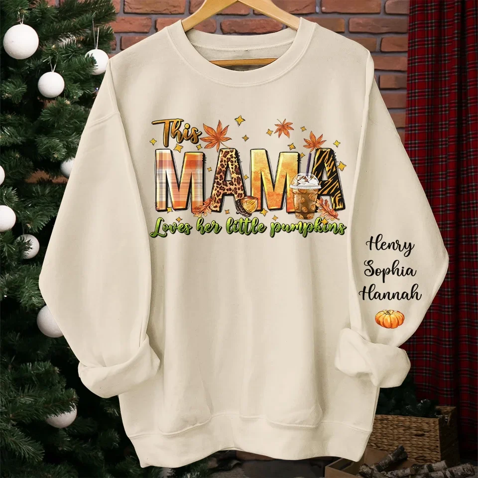 Laughter Fills The Home Where Family Gather - Family Personalized Custom Unisex Sweatshirt With Design On Sleeve - Autumn Fall Gift For Mom, Grandma - Image 4