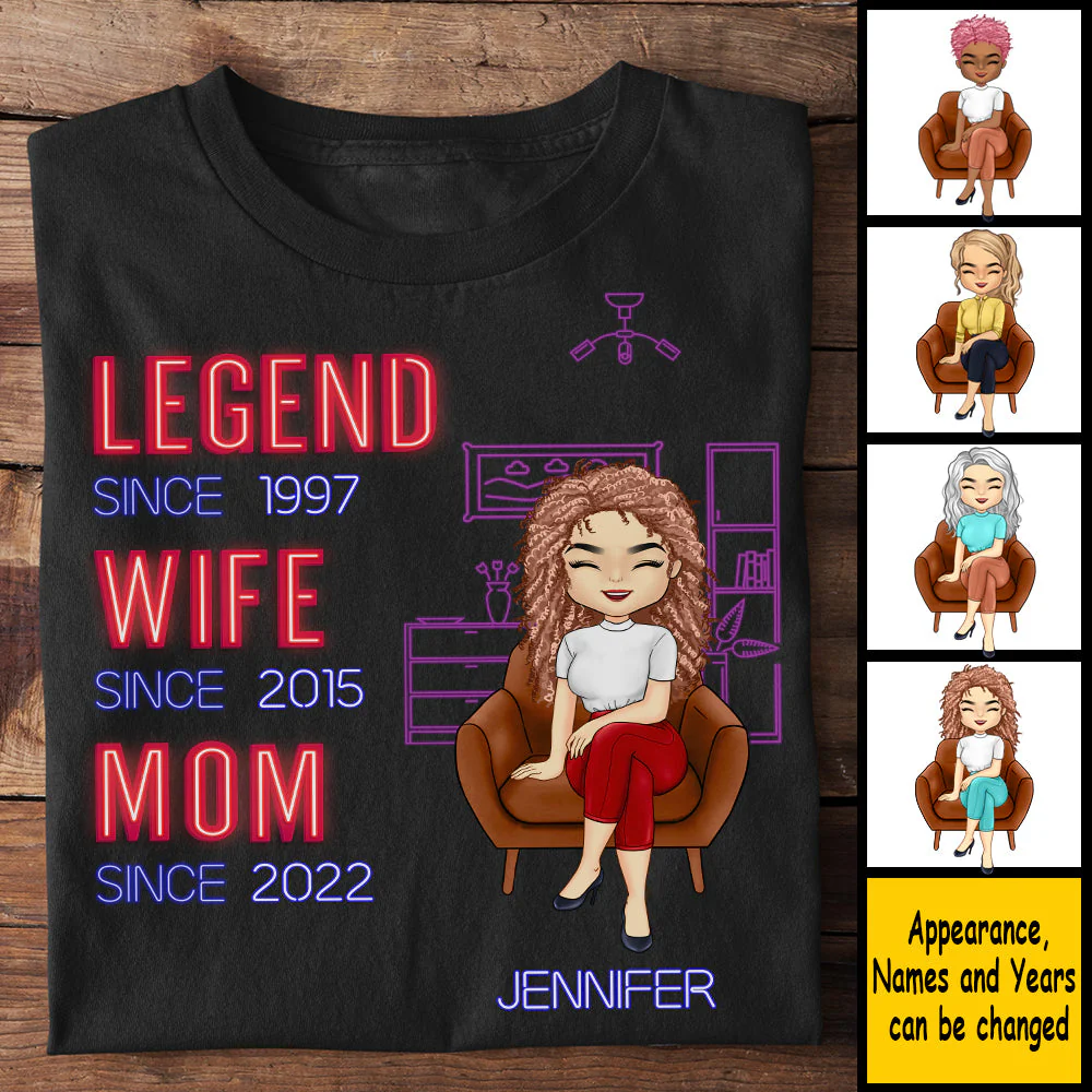 Legend Wife & Mom Since - Gift For Mom - Personalized Unisex T-Shirt, Hoodie - Image 3