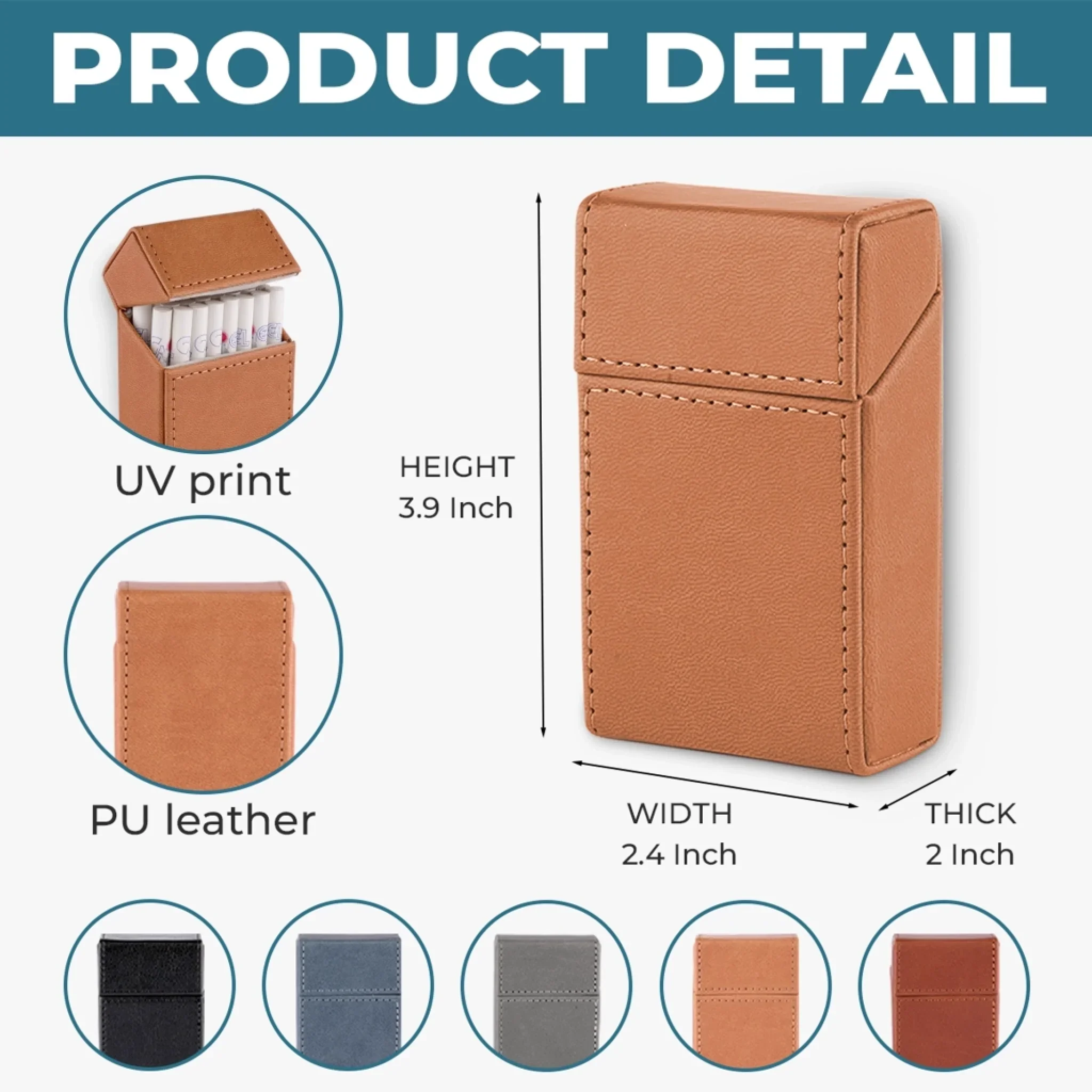 Legendary Since Day One - Family Personalized Custom Leather Cigarette Case - Father's Day, Gift For Dad, Grandpa - Image 9