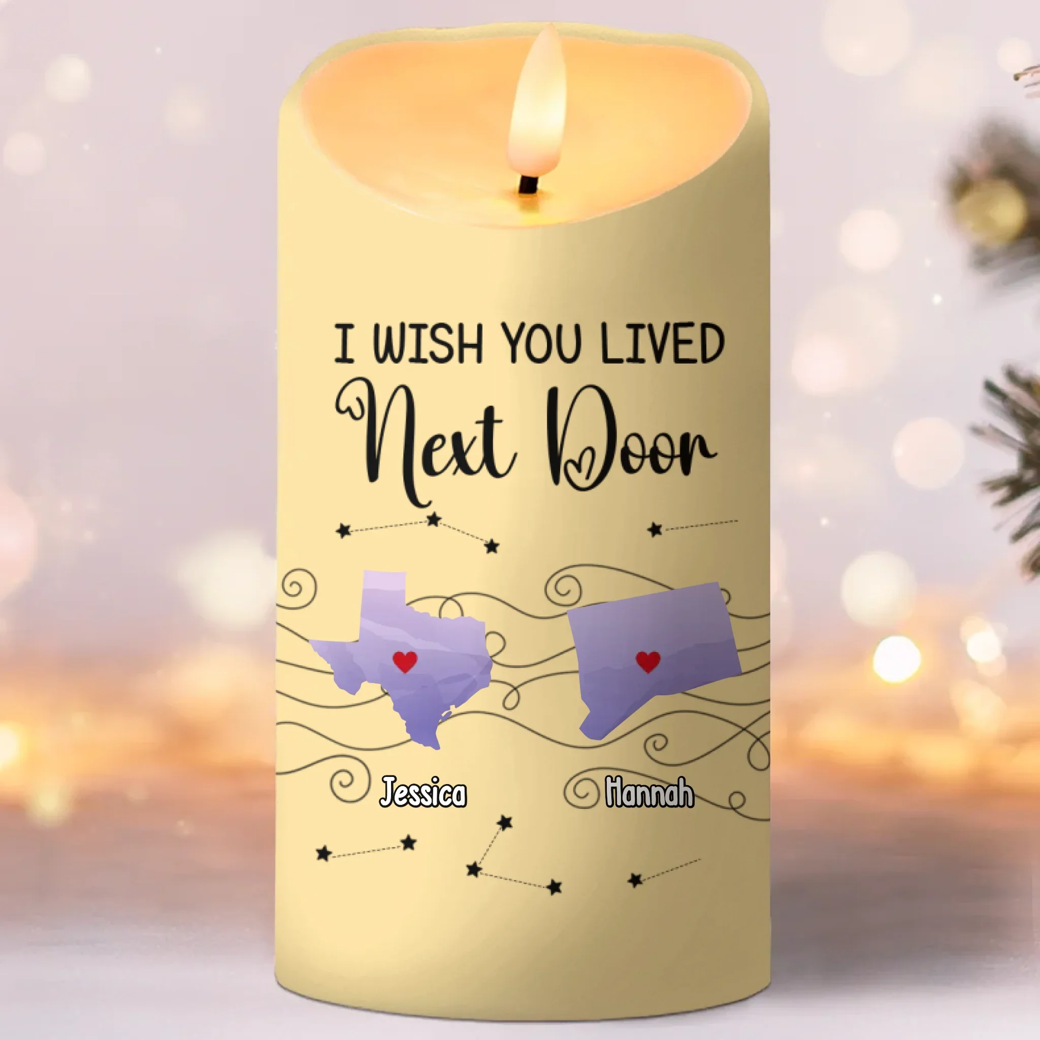 Let The Warmth Of Light Fill Your Heart - Bestie Personalized Custom LED Candle - Christmas Gift For Best Friends, BFF, Sisters - Image 2