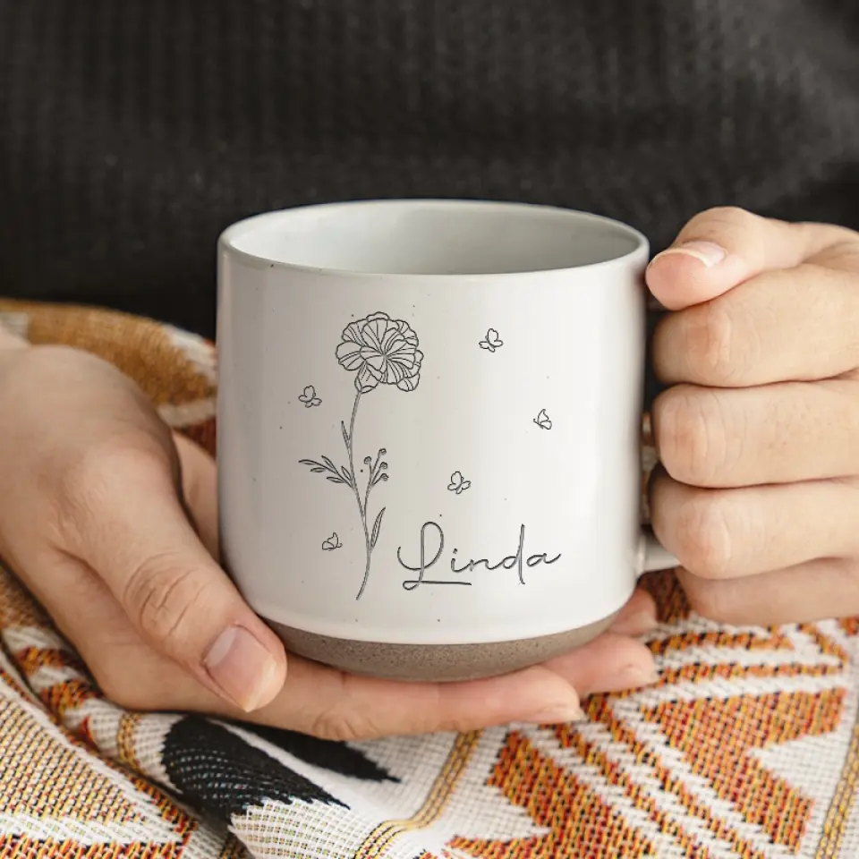 Let Us Live Like Flowers, Wild And Beautiful - Bestie Personalized Custom Pottery Mug - Gift For Best Friends, BFF, Sisters - Image 3