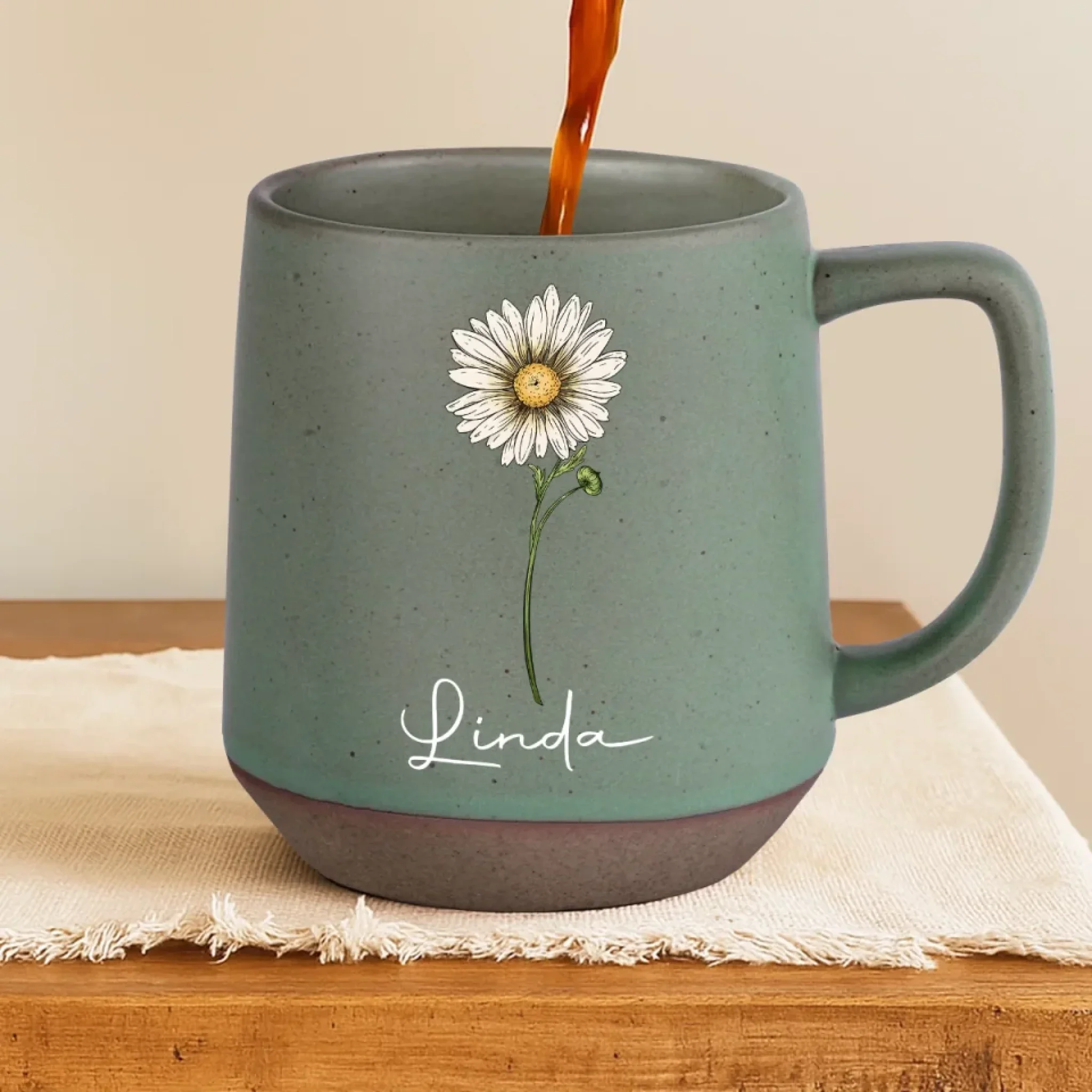 Let Your Soul Bloom Where It's Nourished - Family Personalized Custom Printed Stoneware 12oz Mug - Gift For Yourself, Best Friends, Siblings, Family Members - Image 4