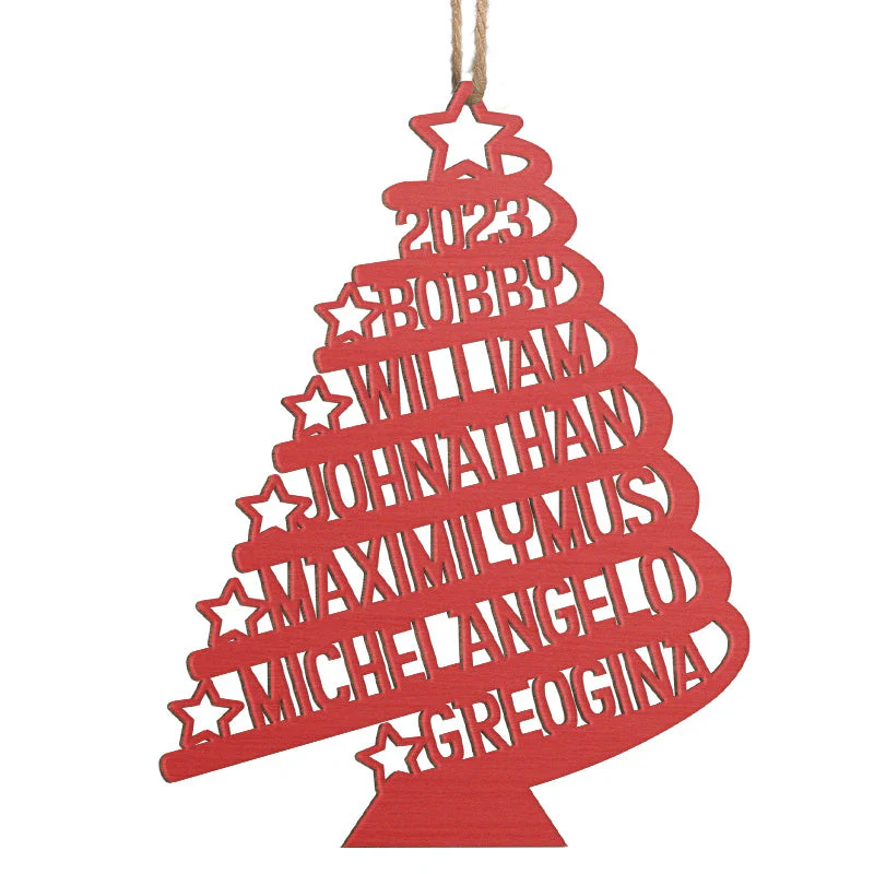 Let's Gather Around The Christmas Tree - Family Personalized Custom Ornament - Wood Custom Shaped - Christmas Gift For Family Members - Image 2