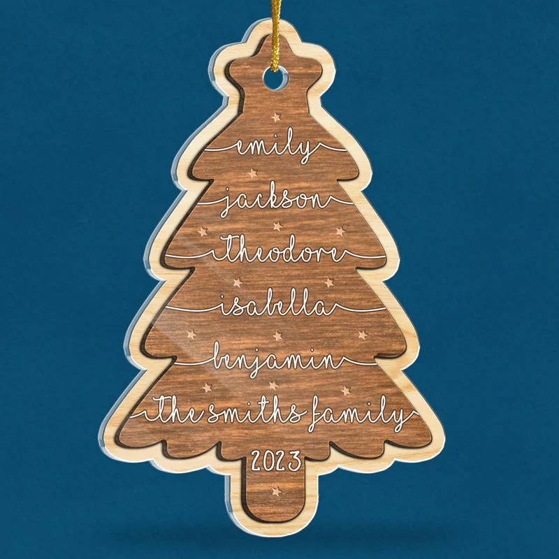 Let's Gather Around The Tree - Family Personalized Custom Ornament - Acrylic Custom Shaped - Christmas Gift For Family Members - Image 3