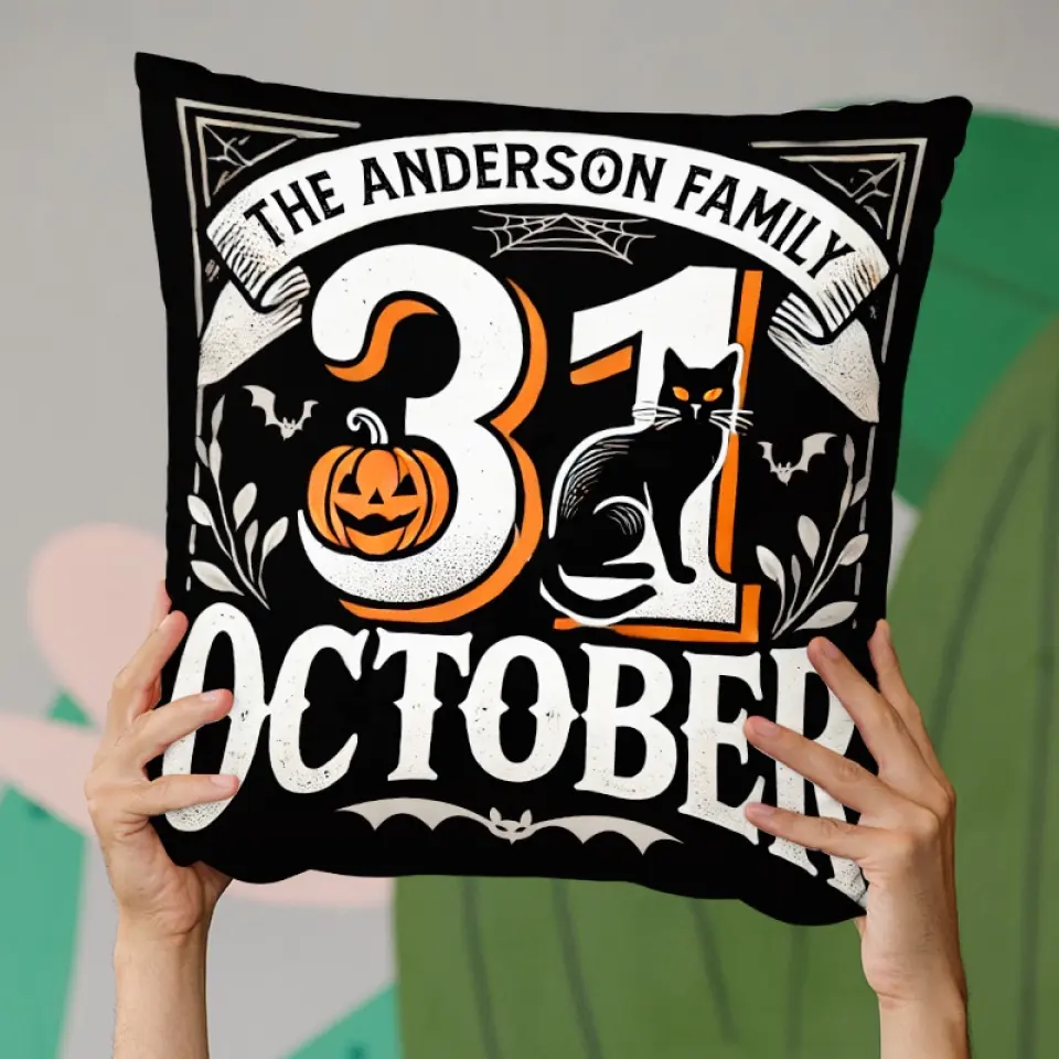Let's Get Spooky - Family Personalized Custom Pillow - Halloween Gift For Family Members - Image 4
