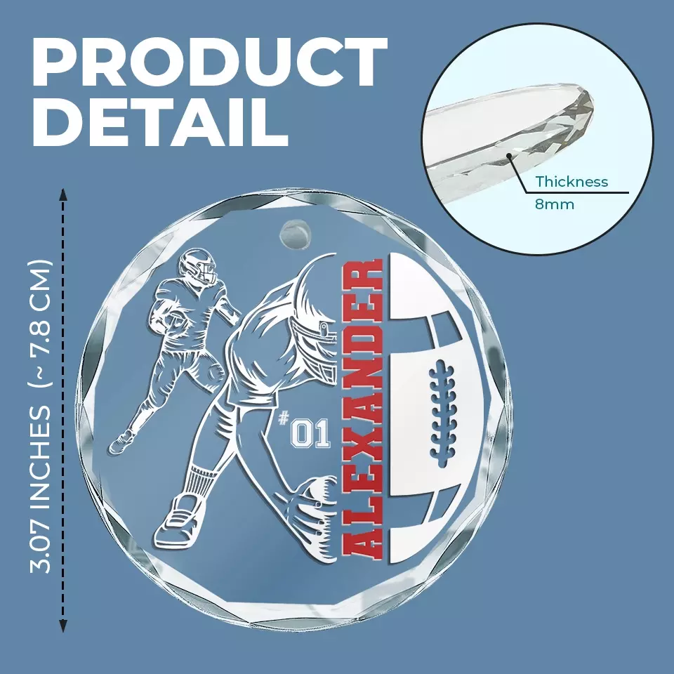 Let's Make It A December To Remember - Personalized Custom Circle Glass Ornament - Christmas Gift For Sport Lovers, Sport Players - Image 4