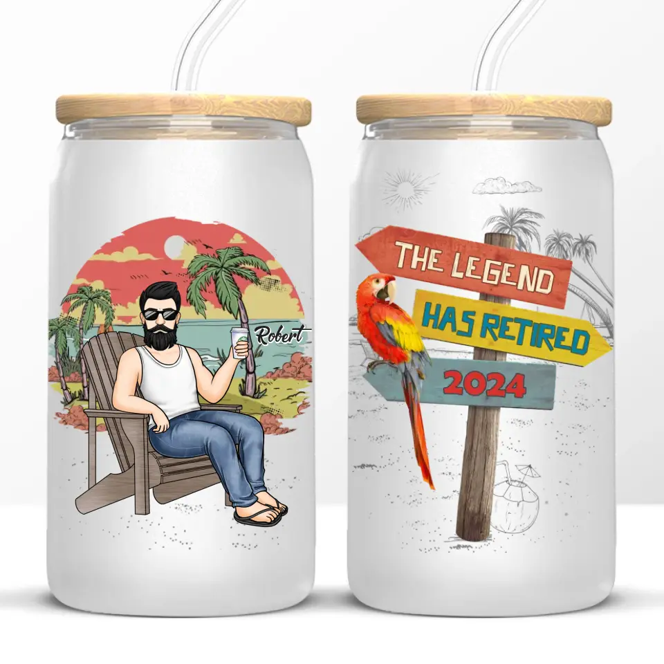 Life Begins At Retirement - Personalized Custom Glass Cup, Iced Coffee Cup - Appreciation, Retirement Gift For Coworkers, Work Friends, Colleagues - Image 6