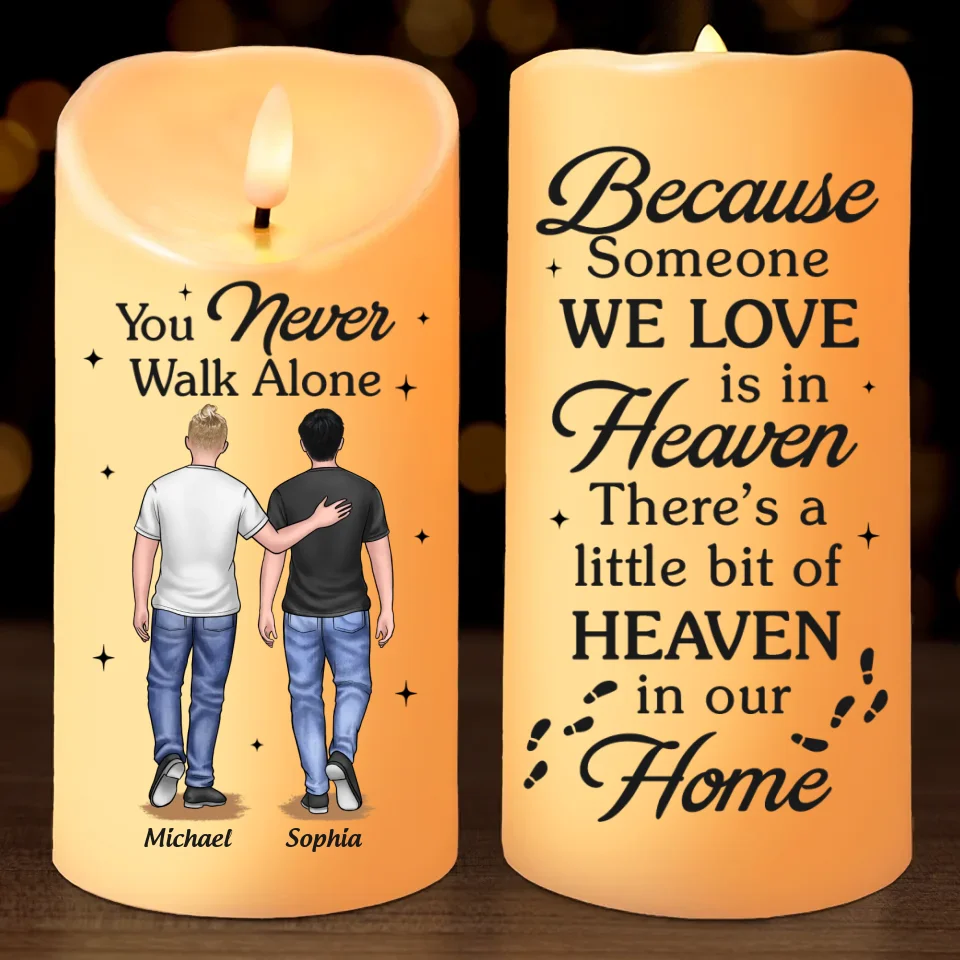 Life Changes, But Memories Remain - Memorial Personalized Custom LED Candle - Sympathy Gift, Christmas Gift For Family Members - Image 2