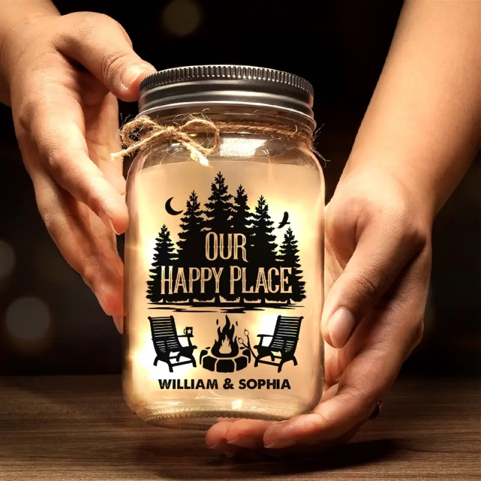 Life Is Better Around The Campfire - Camping Personalized Custom Mason Jar Light - Gift For Couple, Husband Wife, Camping Lovers - Image 4
