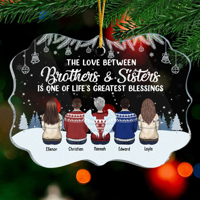 Life Is Better With Brothers & Sisters - Personalized Custom Benelux Shaped Acrylic Christmas Ornament - Gift For Siblings, Christmas Gift - Image 2