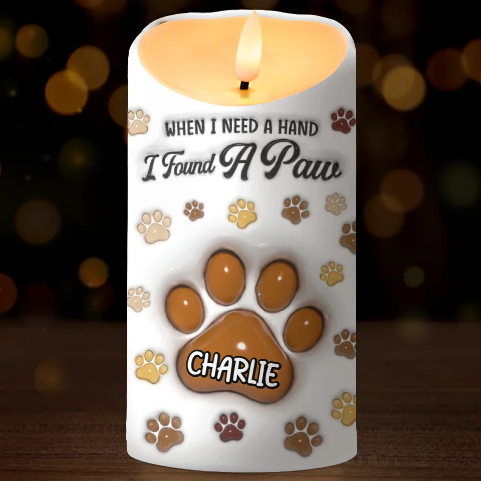 Life Is Better With Paws - Dog & Cat Personalized Custom 3D Inflated Effect Printed LED Candle - Christmas Gift For Pet Owners, Pet Lovers - Image 2