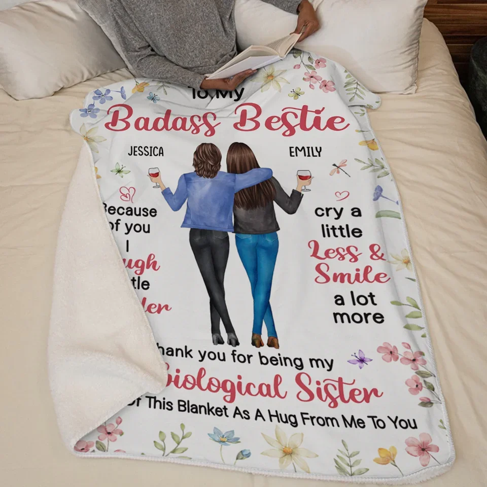 Life Is Better With True Friends - Bestie Personalized Custom Blanket - Gift For Best Friends, BFF, Sisters - Image 5