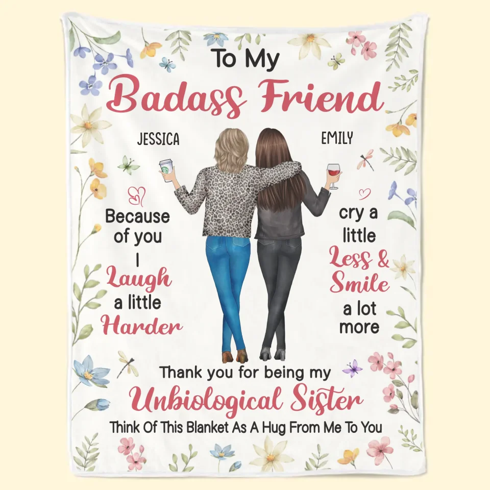 Life Is Better With True Friends - Bestie Personalized Custom Blanket - Gift For Best Friends, BFF, Sisters - Image 6