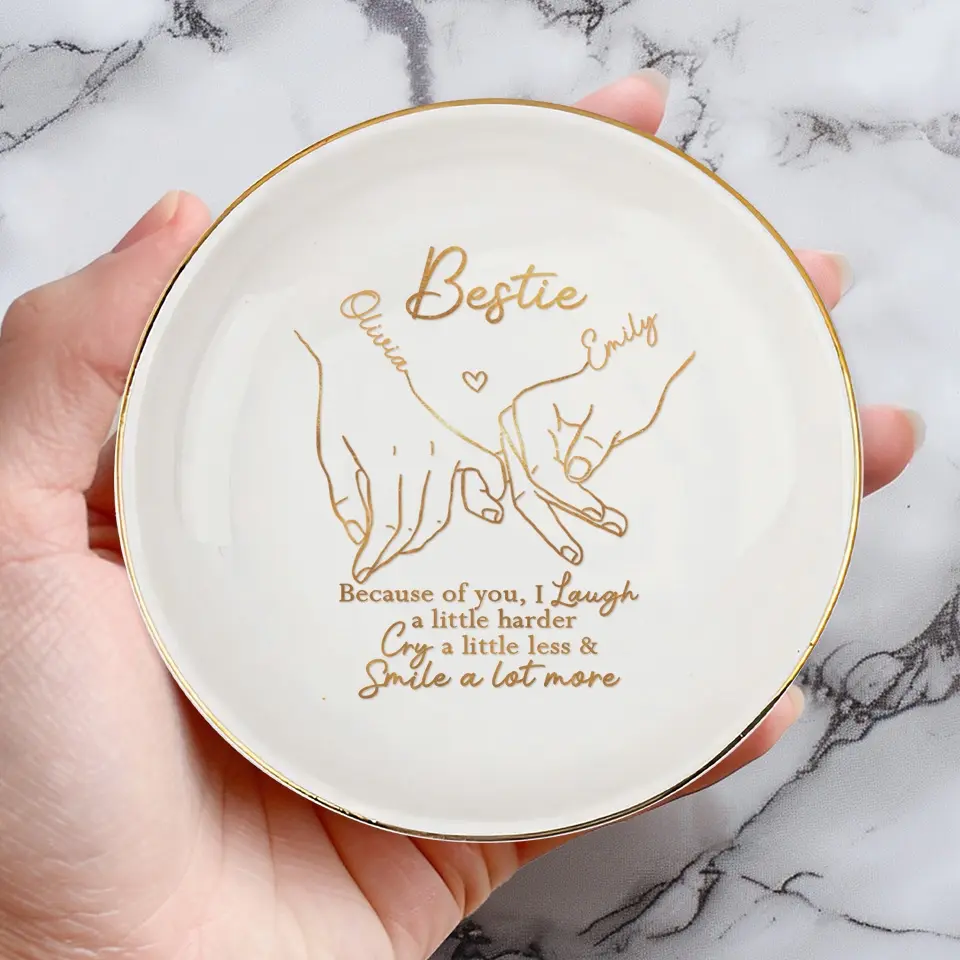 Life Is Better With True Friends - Bestie Personalized Custom Jewelry Dish - Gift For Best Friends, BFF, Sisters - Image 4