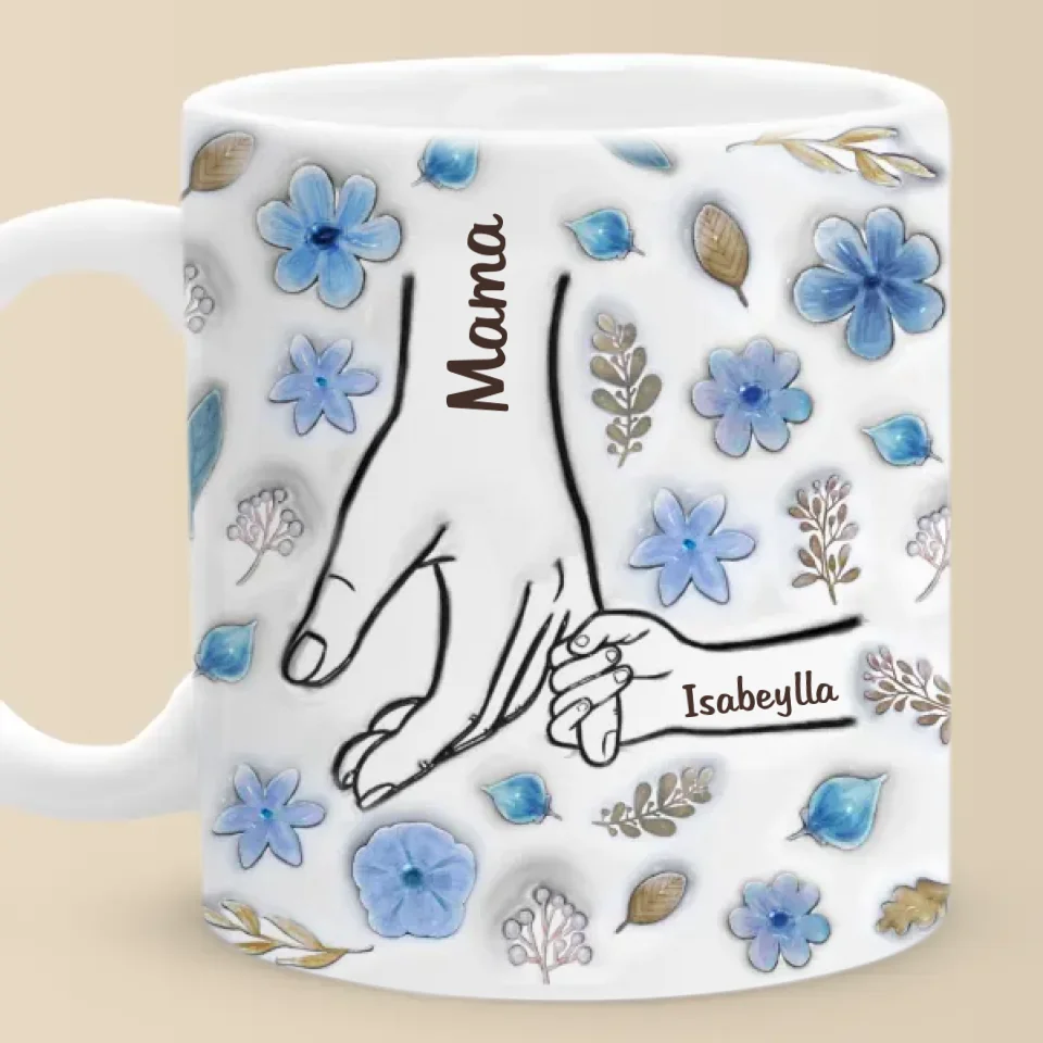 Little Hands, Big Love - Family Personalized Custom 3D Inflated Effect Printed Mug - Christmas Gift For Mom, Grandma - Image 3