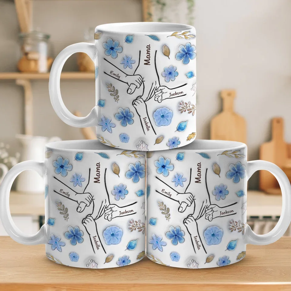 Little Hands, Big Love - Family Personalized Custom 3D Inflated Effect Printed Mug - Christmas Gift For Mom, Grandma - Image 5