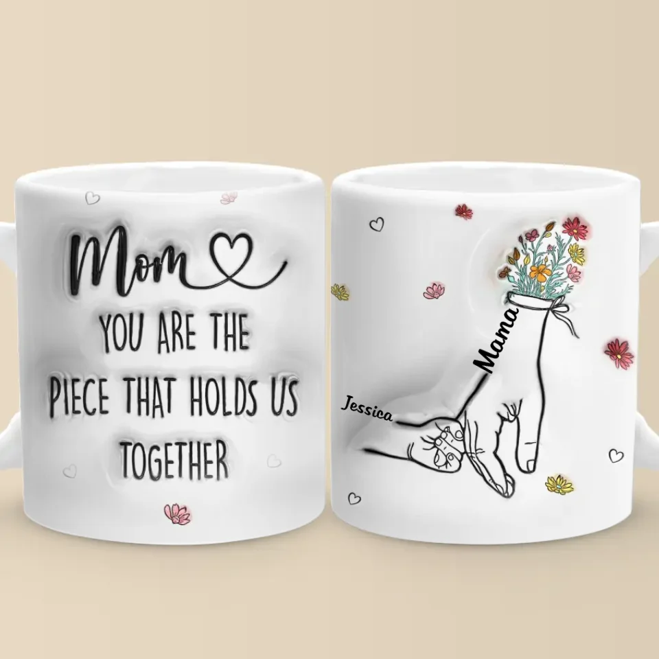 Little Hands, Big Love - Family Personalized Custom 3D Inflated Effect Printed Mug - Gift For Mom, Grandma - Image 2