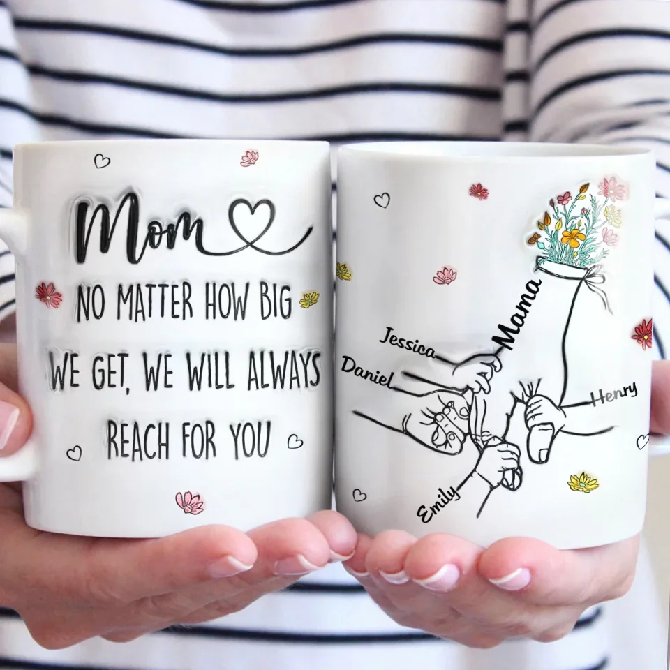 Little Hands, Big Love - Family Personalized Custom 3D Inflated Effect Printed Mug - Gift For Mom, Grandma - Image 4