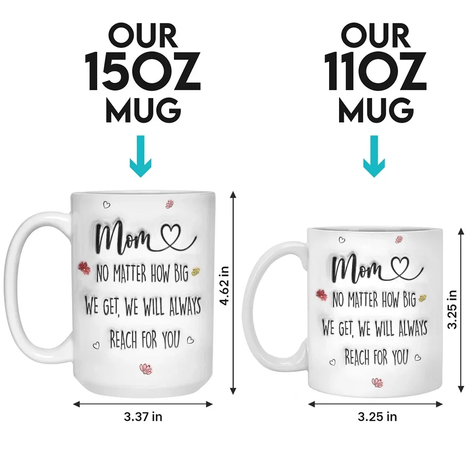 Little Hands, Big Love - Family Personalized Custom 3D Inflated Effect Printed Mug - Gift For Mom, Grandma - Image 6