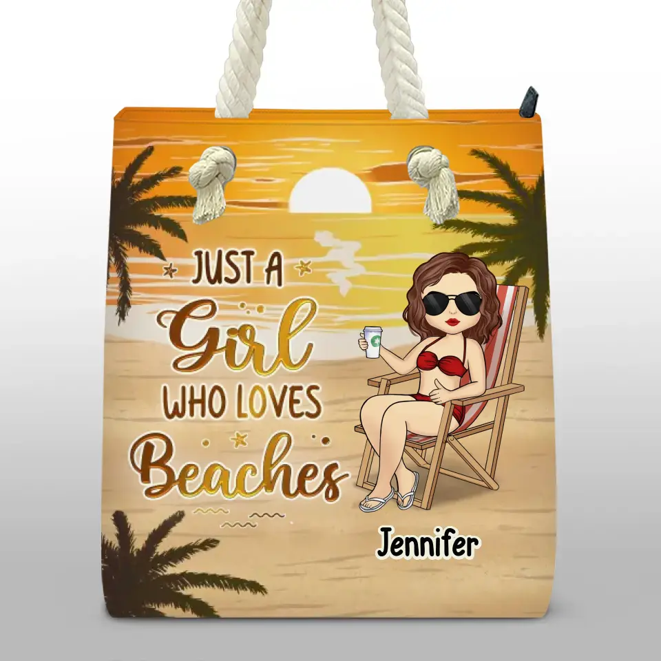 Live In The Sunshine, Swim In The Sea - Bestie Personalized Custom Beach Bag - Summer Vacation Gift For Best Friends, BFF, Sisters - Image 2