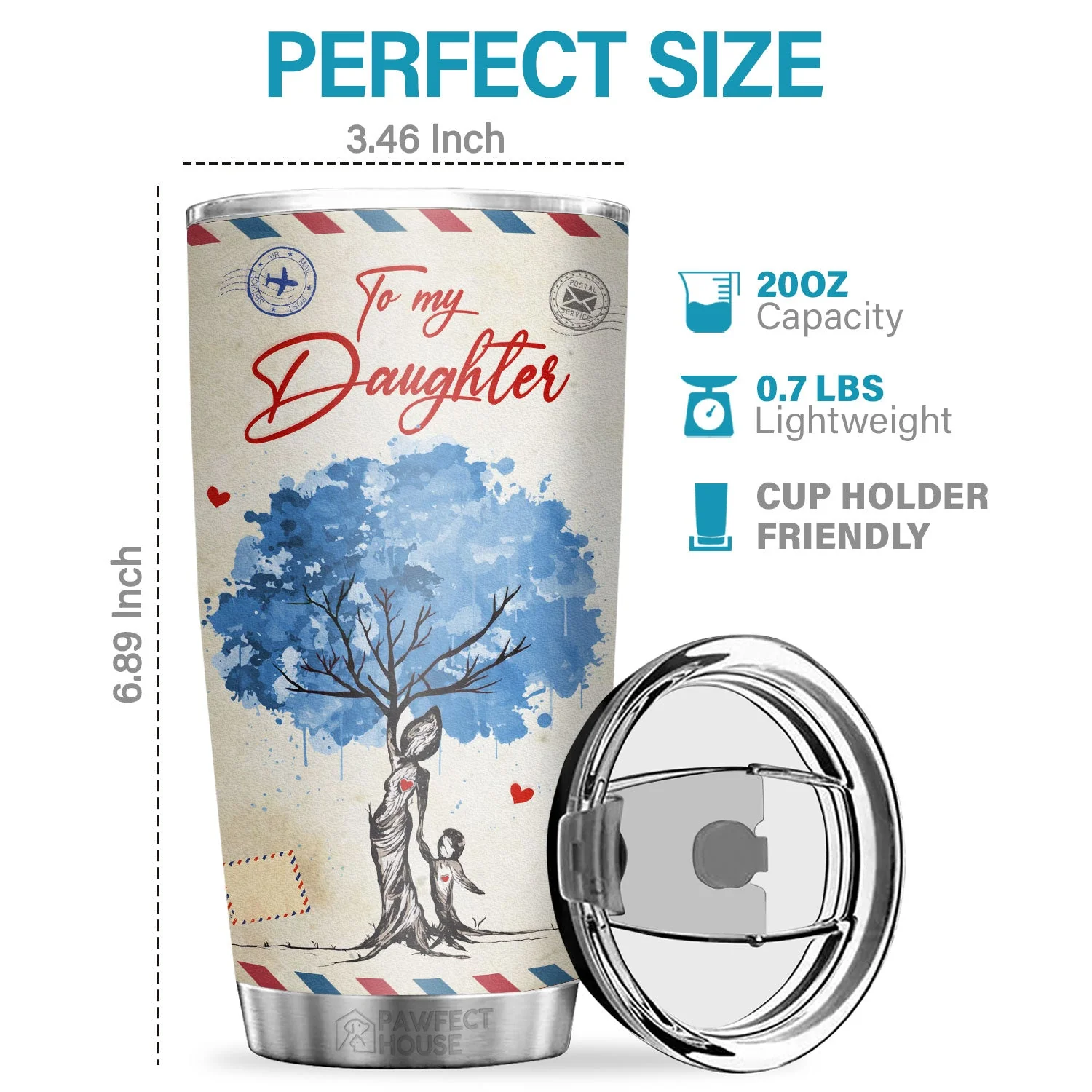 Live Laugh Love Believe In Yourself Remember To Be Awesome - Tumbler - To My Daughter, Gift For Daughter, Daughter Gift From Mom, Birthday Gift For Daughter - Image 2