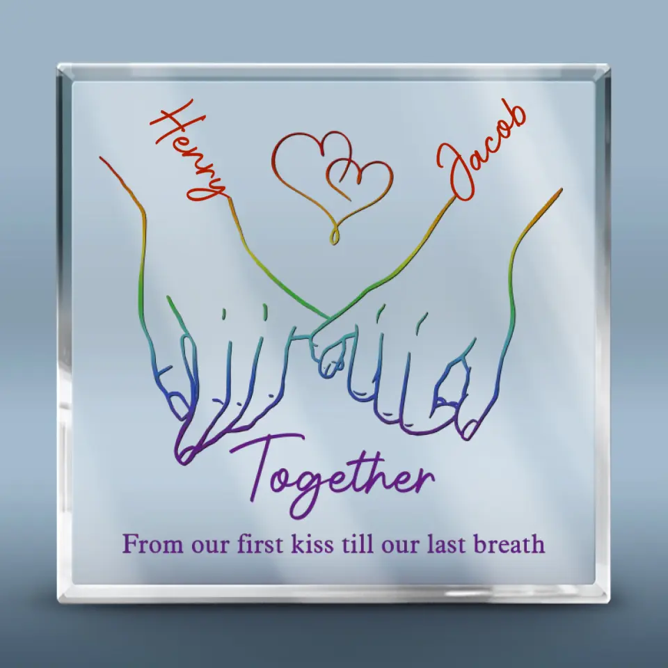 Live Openly, Love Freely, LGBTQ+ Couples - Gift For Couples, Personalized Square Shaped Acrylic Plaque - Image 2
